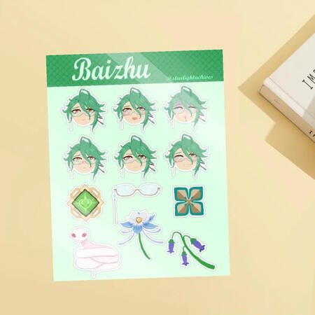 Baizhu Emoticon Sticker Sheet